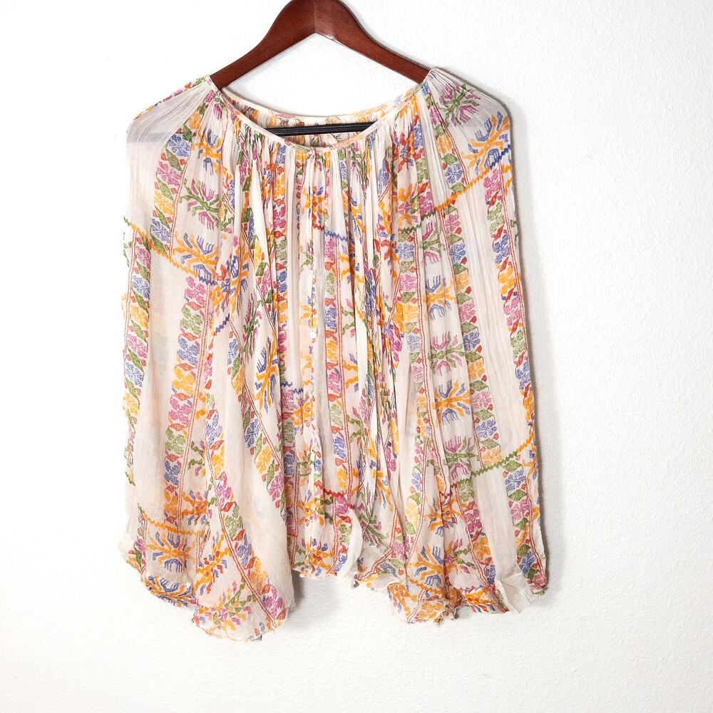 Free People Multicolor Floral Blouse